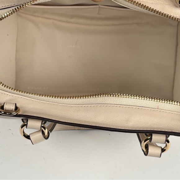 Coach Cream Beige Tea Rose Floral Studded Tote Bag shoulder bag - Picture 15 of 15